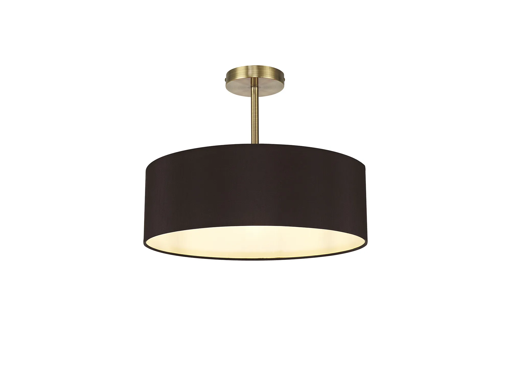 Baymont 45cm Semi Flush 5 Light Antique Brass, Black